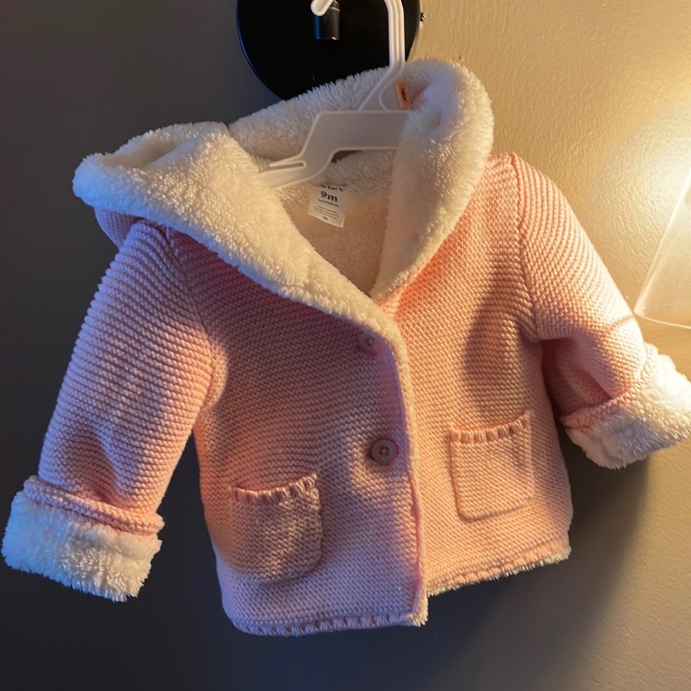 Carter’s sherpa-lined knit hooded jacket 9m